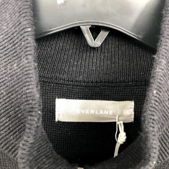 EVERLANE Men's No Sweat Half Zip Sweater Large Black CoolMAX NWT - Picture 7 of 9